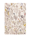 An off-whites watch with a detailed botanical and poultry rooster print, featuring chickens, a rooster, and various wildflowers in brown, blue, yellow, and pink. equestrian fashion outfitters