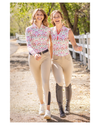 Kastel Red Scandinavian Berries 1/4 Zip L/S Top Shirts & Tops Kastel - Equestrian Fashion Outfitters