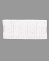 A white silver cable-knit headband with small rhinestone embellishments, shown flat against a solid white background. equestrian fashion outfitters