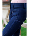 Navy blue equestrian pants  breeches with a visible brand logo background schockemohle equestrian fashion outfitters