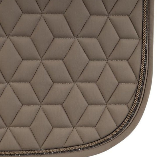 Quilted beige khaki saddle pad with diamond pattern